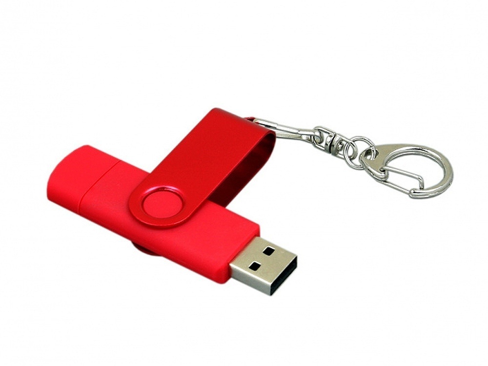 64 Гб USB 2.0 флеш-накопитель с вращающимся корпусом и Micro USB портом