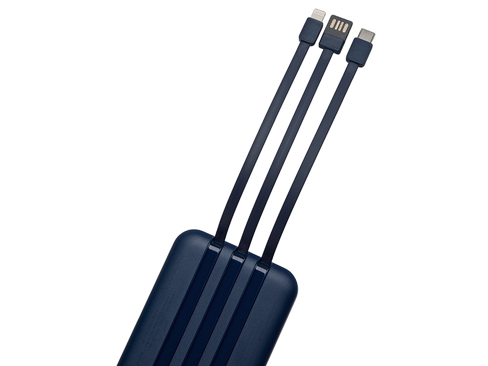 Магнитный беспроводной внешний аккумулятор со встроенными кабелями Мэни, 10000 мАч