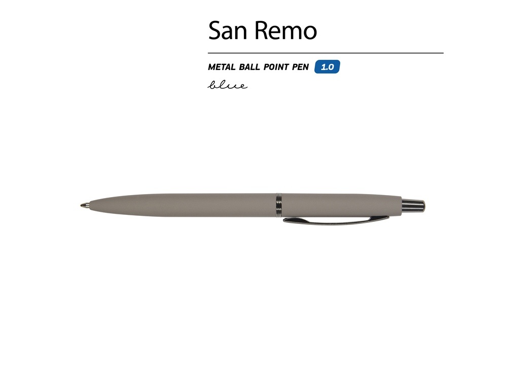 Ручка металлическая шариковая San Remo, софт-тач