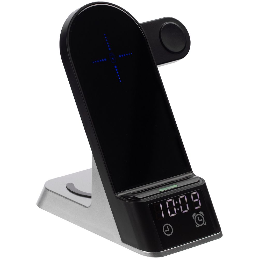 Зарядная станция с часами E-Store для смартфона, часов и наушников