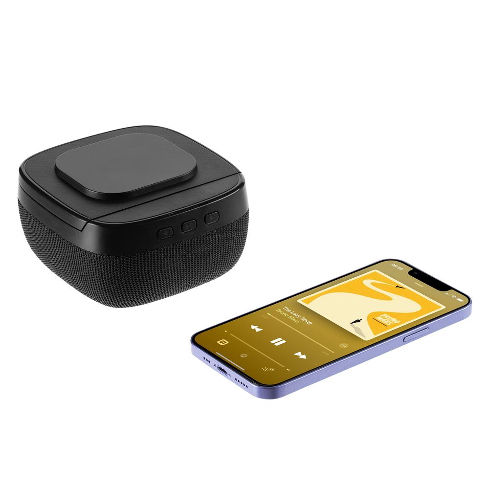 Колонка с беспроводной зарядкой Esca и подсветкой логотипа