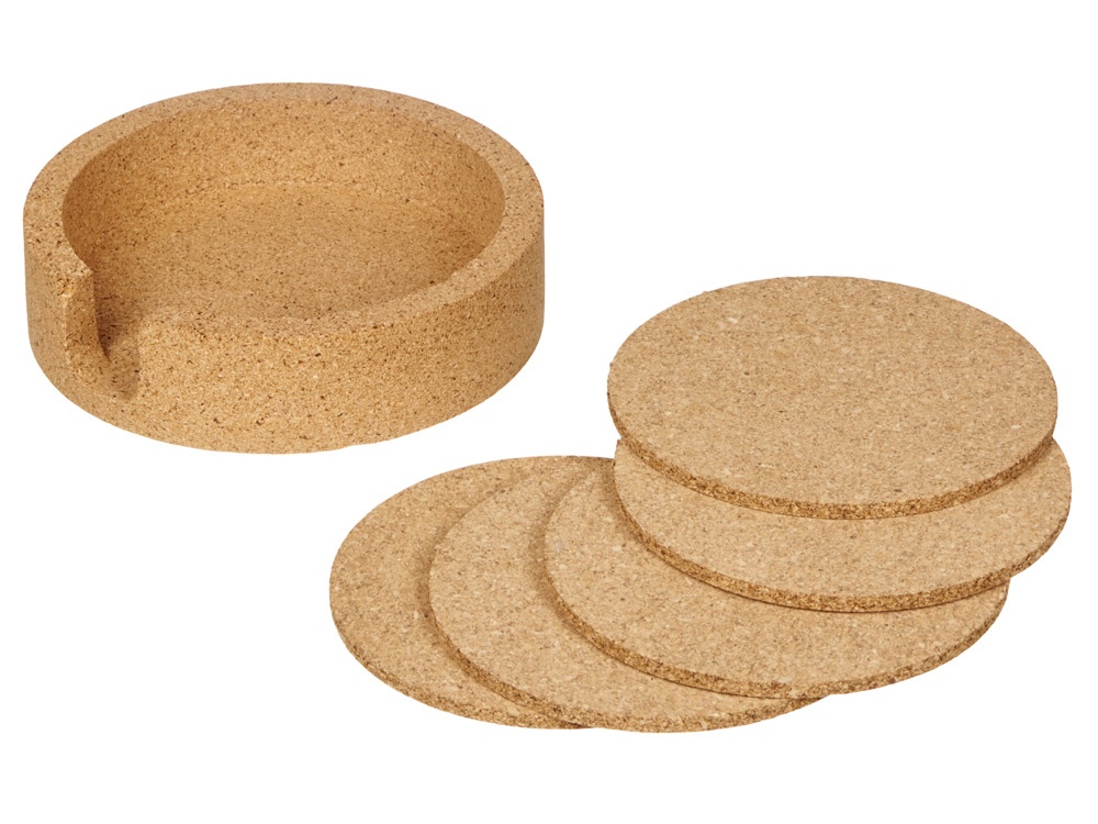 Набор костеров из пробки на подставке Krock