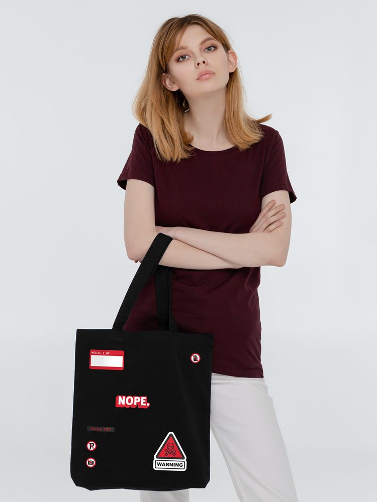 Холщовая сумка с термонаклейками Cautions