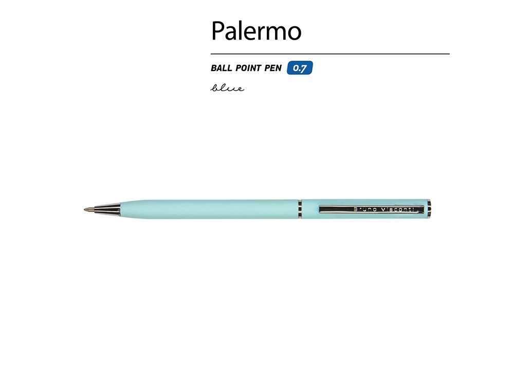 Ручка металлическая шариковая Palermo, софт-тач