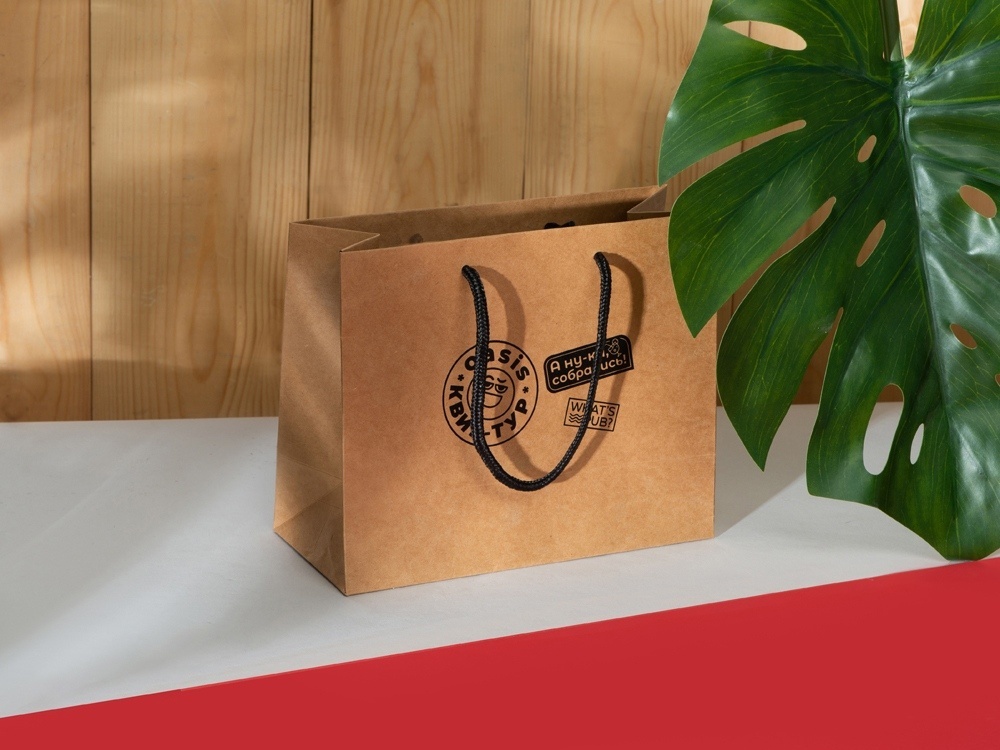 Подарочный пакет из крафт-бумаги XS