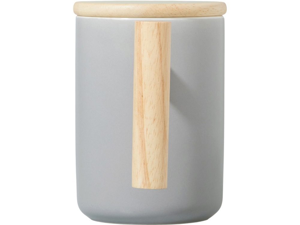 Кружка с ручкой и крышкой из каучукового дерева Jeny