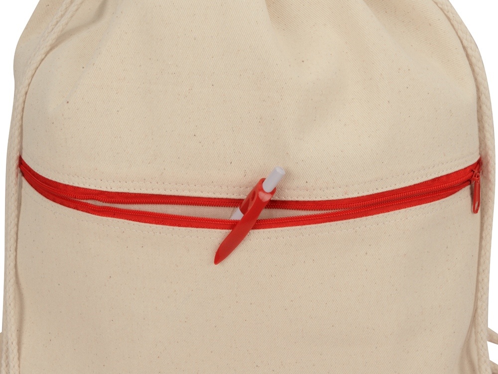 Рюкзак-мешок Lark из хлопка 180 г/м2 с цветной молнией