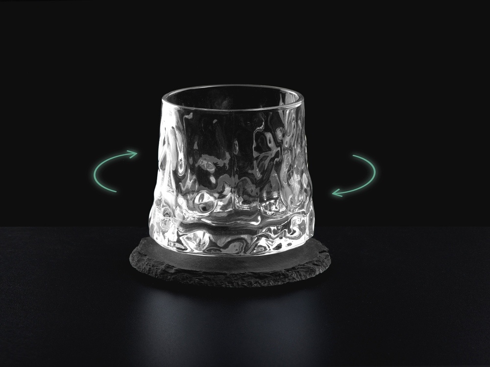 Вращающийся бокал для виски на сланцевом костере Bromo