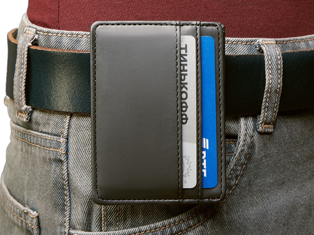 Картхолдер для двух карт и наличных денег с зажимом Crave