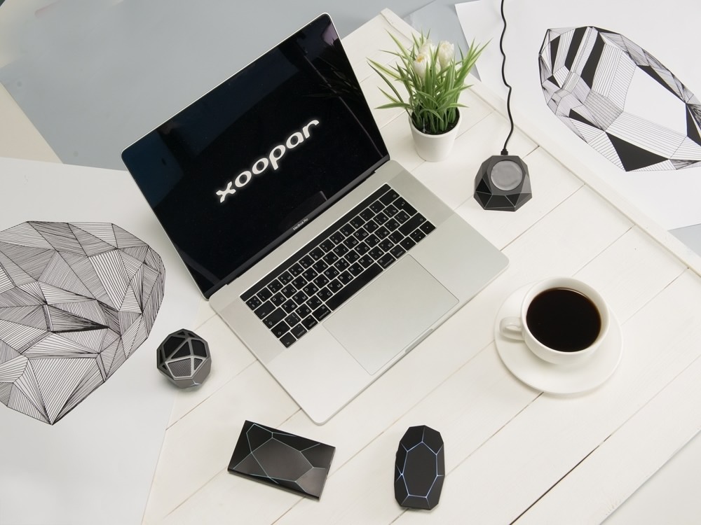 Портативная колонка Geo, синяя подсветка