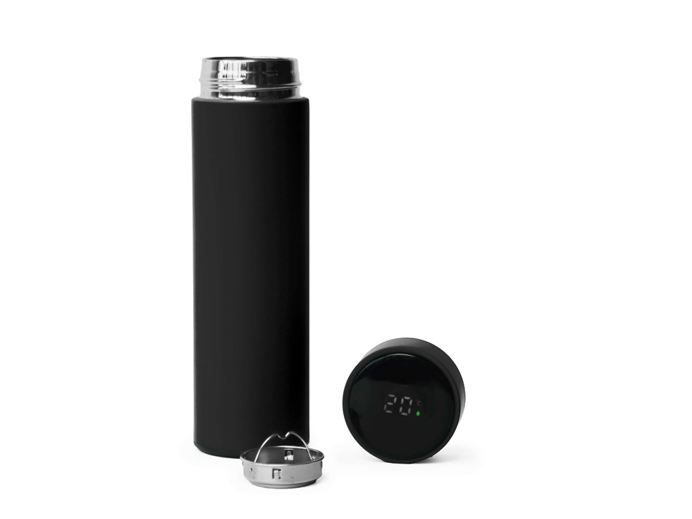 Термос FAMILY MARK LED, индикатор, soft touch