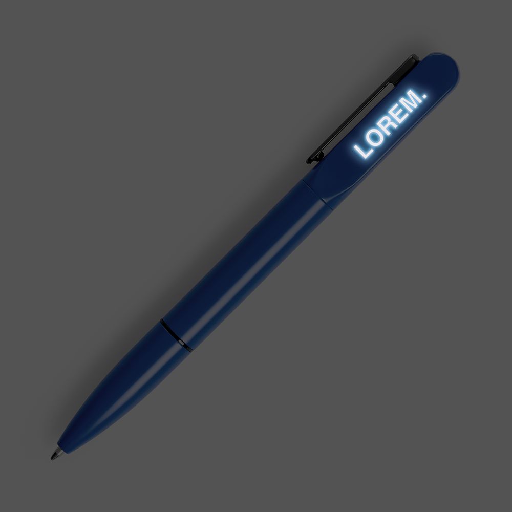 Ручка шариковая Lucenti с подсветкой логотипа, в футляре